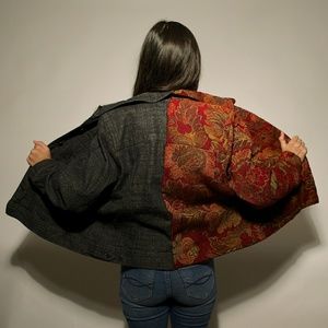Woman's large button up jacket